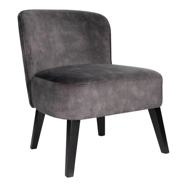 Anthracite PTMD Nikki low armchairs 64x67x74cm