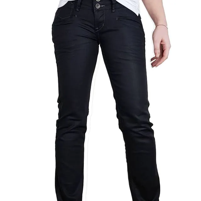 BRANDED JEANS – BLACK COATED ‘SILVER CREEK’ BOOTCUT JEANS