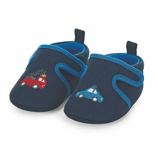 Dark blue Sterntaler crawling shoes with velcro