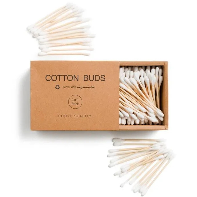 200 Bamboo and Cotton Swabs