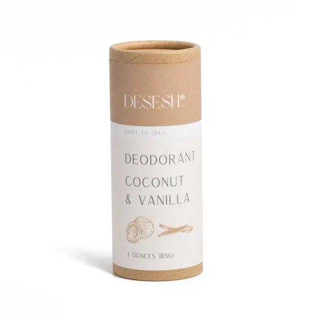Natural Deodorant (Aluminum Free, With Essential Oils), Coconut & Vanilla