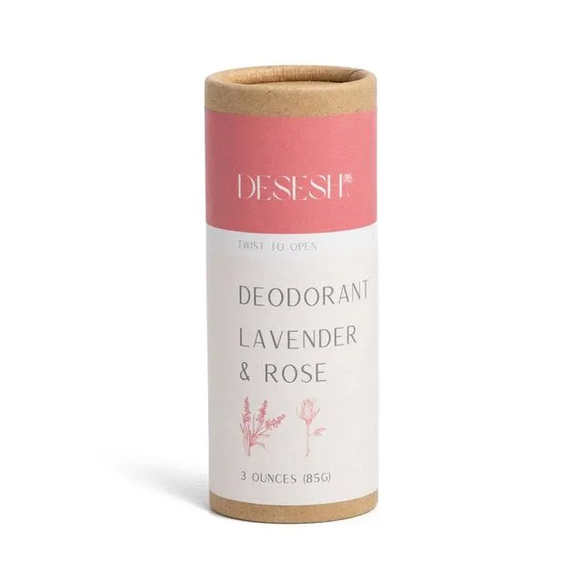 Natural Deodorant (Aluminum Free, With Essential Oils), Lavender & Rose