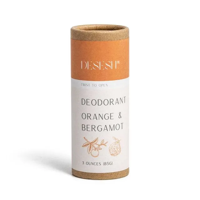 Natural Sensitive Deodorant (Aluminum Free, No Baking Soda), Orange & Bergamot