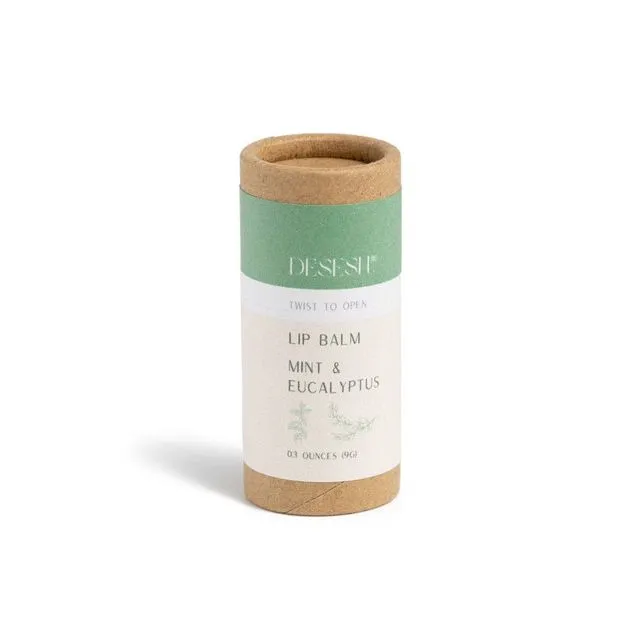 Natural Lip Balm (No Artificial Fragrances or Colors), Mint & Eucalyptus