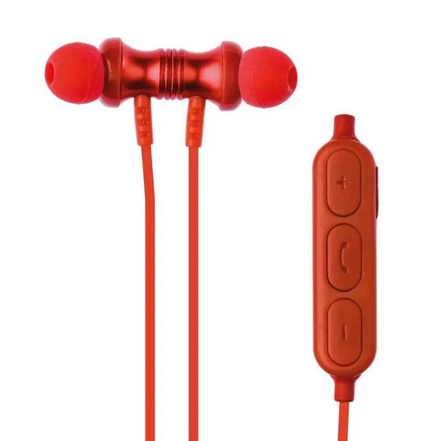 Grixx red in-ear wireless bluetooth headphones
