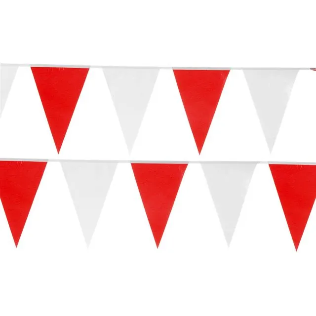 Red/white Birthday garland flag lines - 10 meter party flag