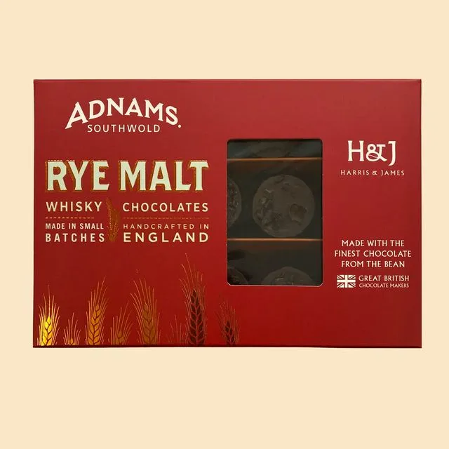 Adnams Rye Malt Whisky Chocolate Giftbox, Case Of 8