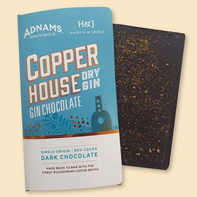 Copper House Dry Gin Chocolate Bar - 86g, Case Of 8