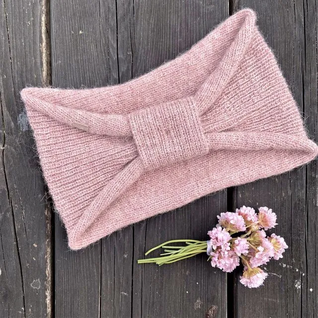 Knitted Alpaca Headband - Dusty Pink