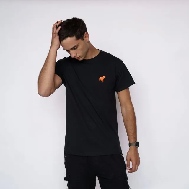 Unisex cotton t-shirt - original---orange-on-black