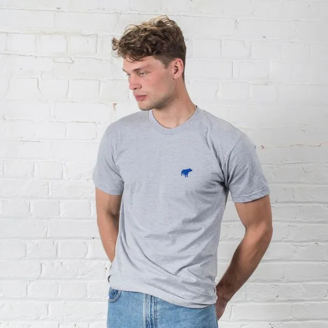 Unisex cotton t-shirt - original---Navyblue-on-grey