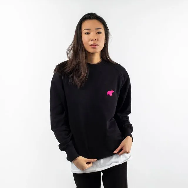 Unisex cotton Sweater-original---pink-on-black