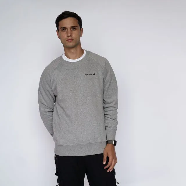 Unisex cotton Sweater-text---black-on-grey