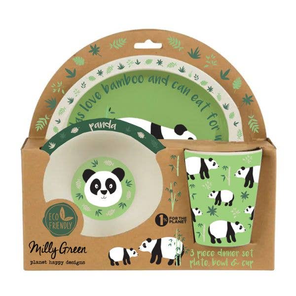 Endangered Animals - Panda - Kids 3pc Set Bamboo