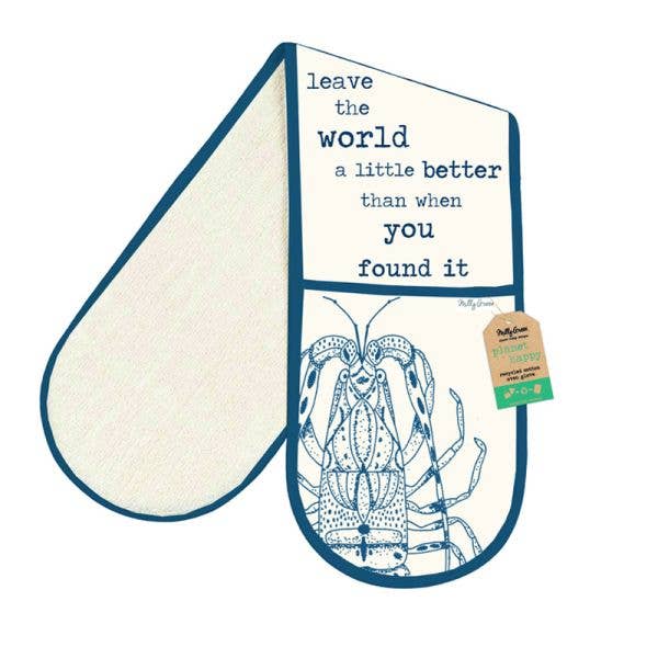 Ocean Double Oven Gloves - 100% Recycled Cotton