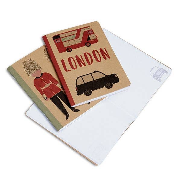 London Adventures Notebooks A6 Set of 3 - Recycled Kraft