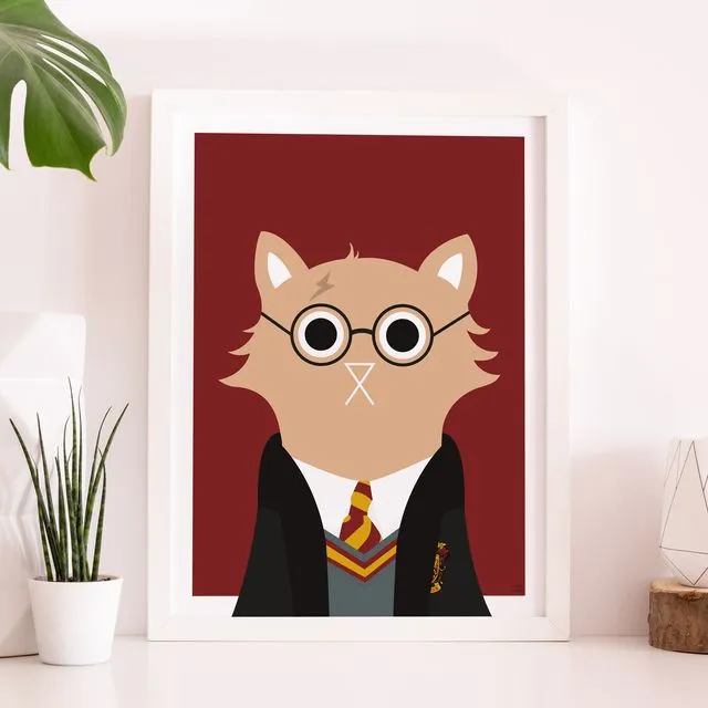 Harry Cat Wall Art Print UNFRAMED