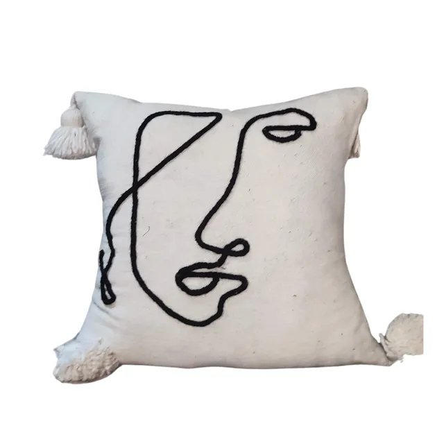 Berber Line Art Wool Pillow - 45x45cm Not Today