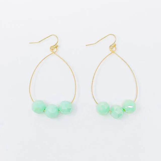 Candy Beads Dangle Earrings, Mint Opal