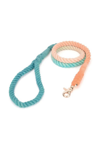 Hand Dyed Cotton Rope Leash, Orange Soda Ombree
