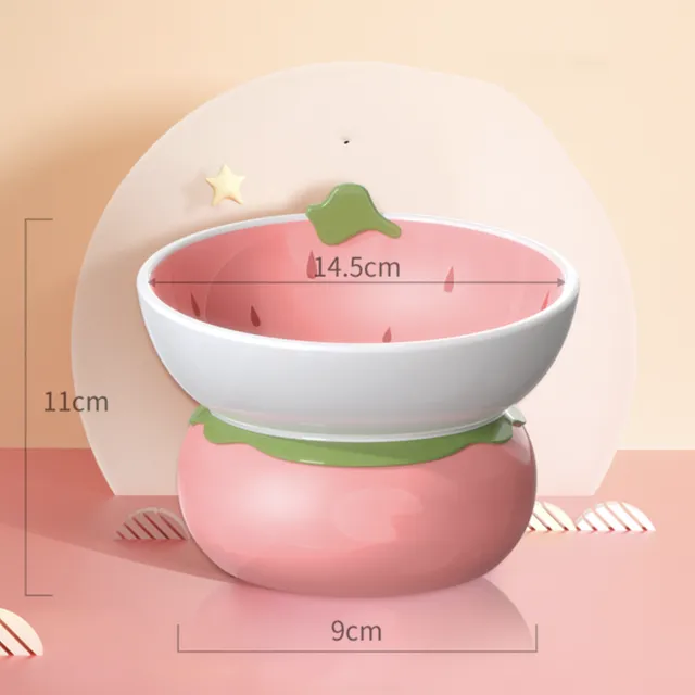 Food Shape Ceramic Pet Bowl Strawberry