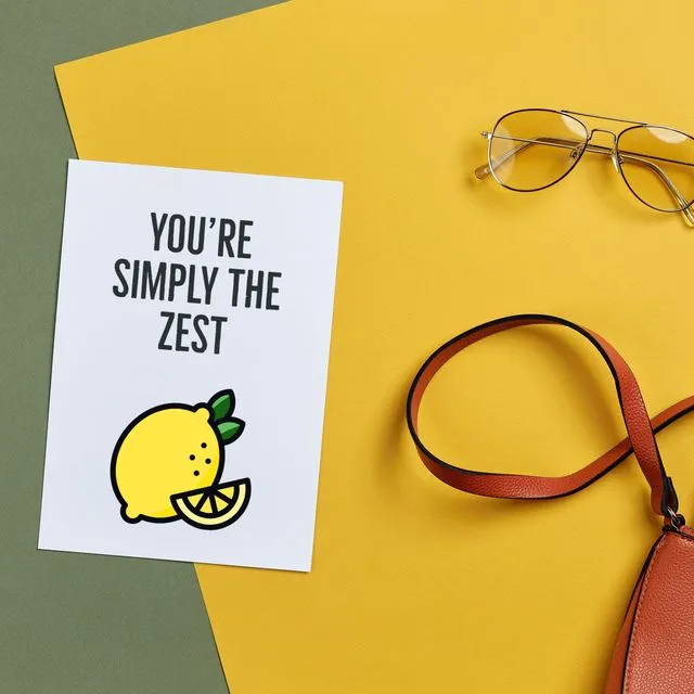 Funny Pun Blank Card You’re Simply The Zest Lemon Pun Greeting Card 007