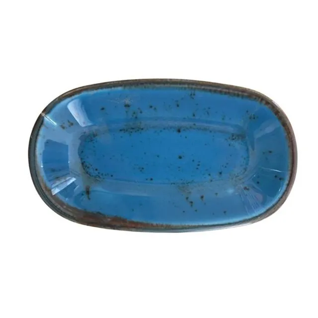 Handmade Pebble Porcelain Snack & Dip Bowl in Marine Blue - 15 cm