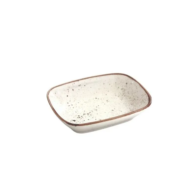 Handmade Pebble Porcelain Snack & Dip Bowl in Marble White - 15 cm