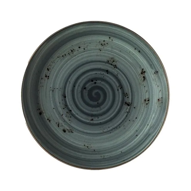 Handmade Porcelain Serving Plate & Platter - Cool Gray Pebble Series, Ø 26 cm
