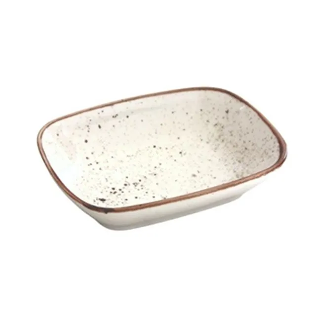 Handmade Marble White Pebble Porcelain Snack & Dip Bowl - 17 cm
