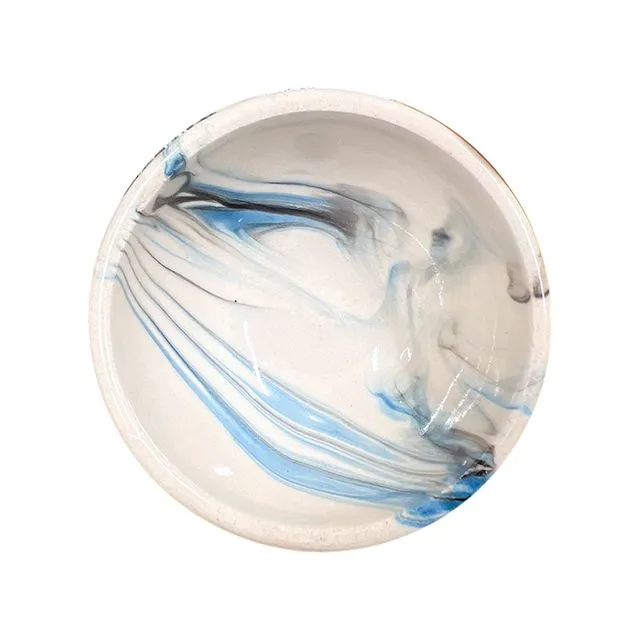 Handmade Ceramic Bowl Ø 8 cm - Vibrant Mocha Series Light Blue Color