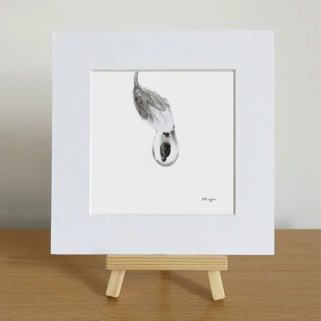 Catmonkey droplet limited edition print with mount.