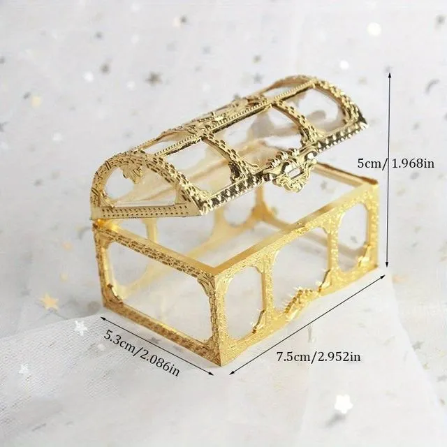 1pc High-Quality Crystal Pirate Treasure Box Jewelry Coin Storage Chocolate Box Gem Candy Box Storage Box Christmas New Year Gift Wedding Accessories