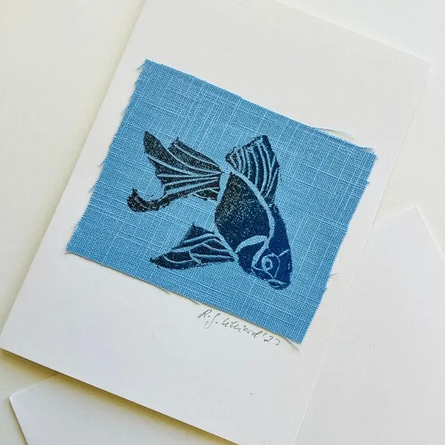 Blue Koi Fish greeting card