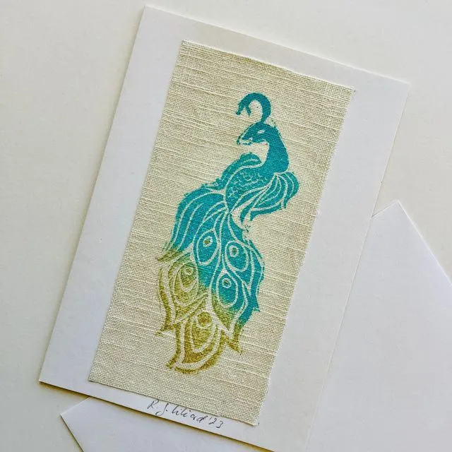 Turquoise Peacock greeting card