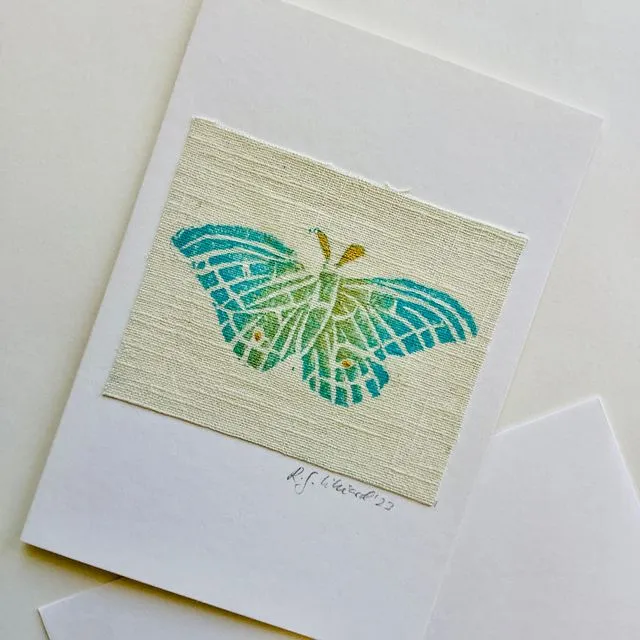 Turquoise Butterfly greeting card