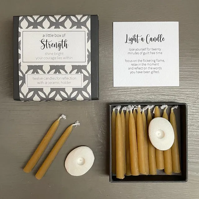 A little box of Strength candles (wrap)