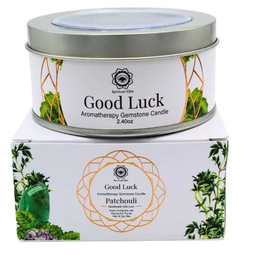 Green Tree Gemstone Candle Good Luck Patchouli 70g