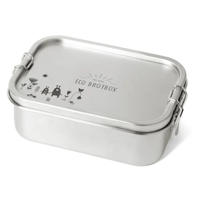 Yogi Box+ Monster Edition - Single-layer stainless steel lunchbox, leak-proof with engraving (0.8L)