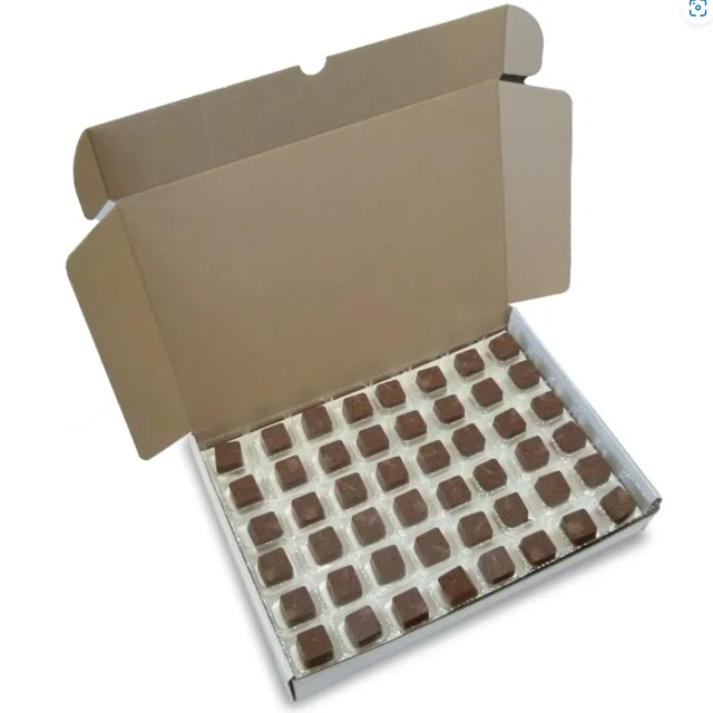 Milk Chocolate Butterscotch Flavour Square. 96 Chocolates per box.