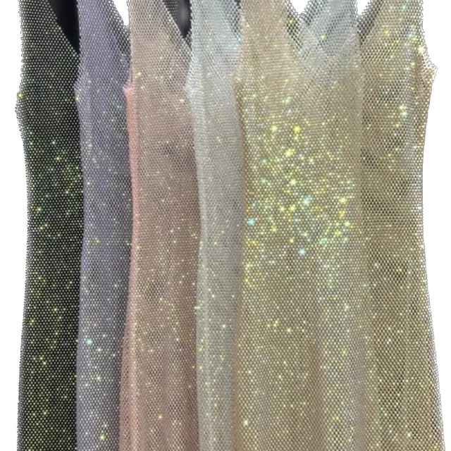 Diamond Mesh V Neck Dress ( 5 Color Options)