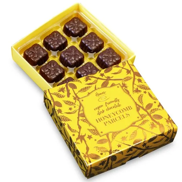 Bronze Range - 9 Dark Honeycomb Chocolate Parcels. Outer of 10.