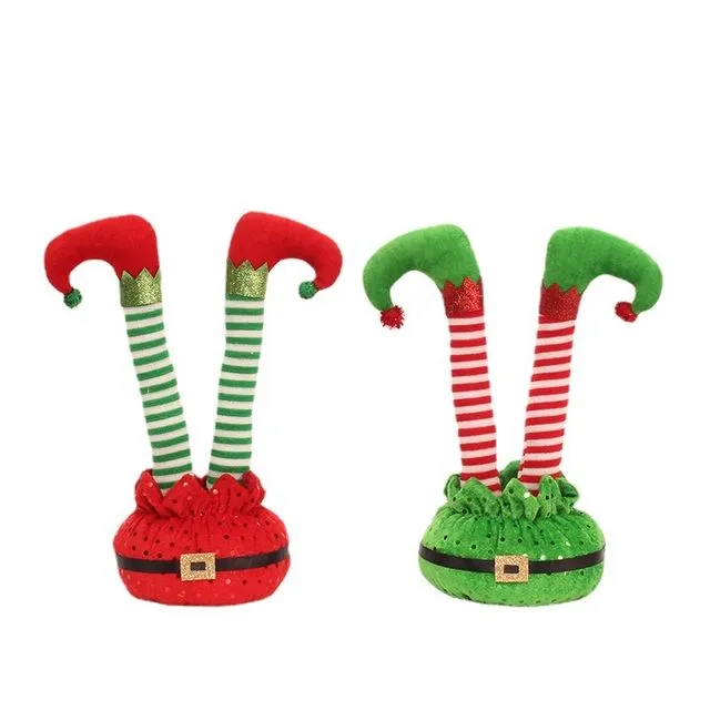 Headstand Spirit Legs Christmas Decoration Props - Red
