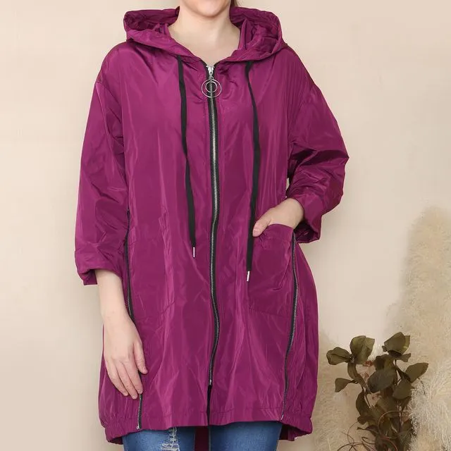 03766 - Purple Adjustable size raincoat