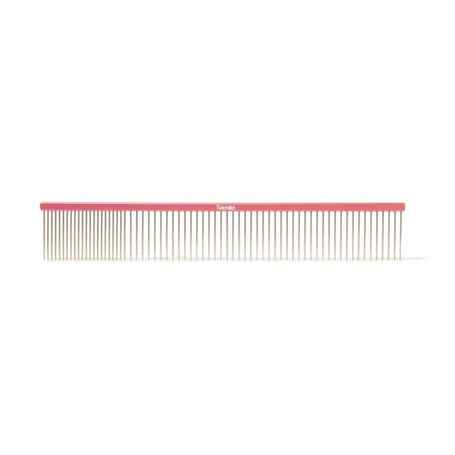 Wide Tooth Metal Comb Large Pink