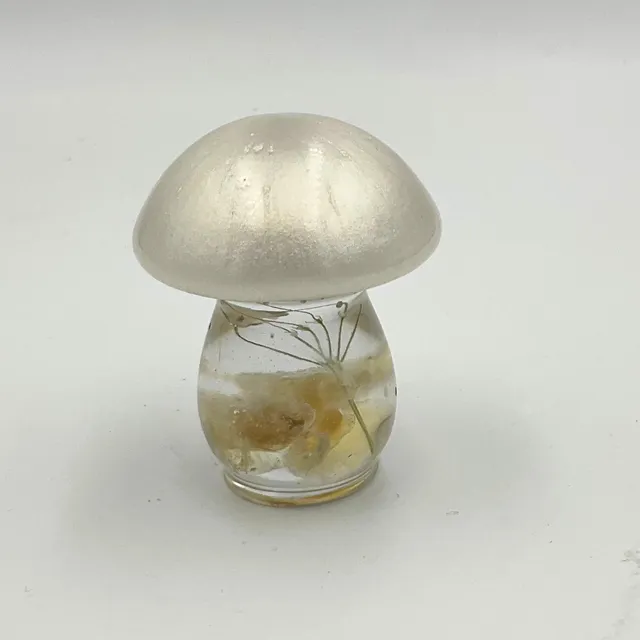 Mini Mushroom Figurines with Spiritual Crystals, Citrine