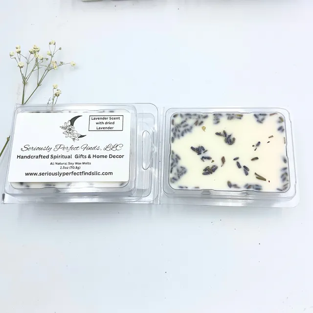 Spiritually Perfect All Natural Soy Wax Melts with Crystals, Lavender