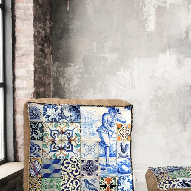 Azulejo Pouf and floor-seat