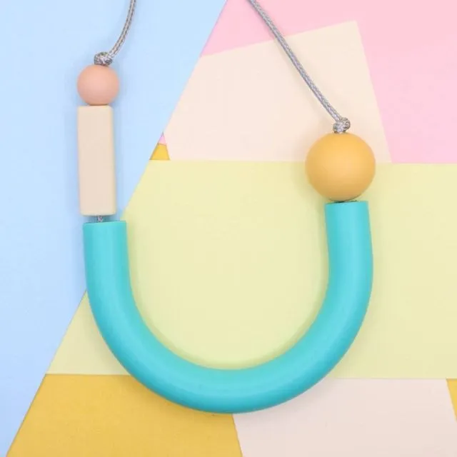 'Benni' U Shaped Turquoise Silicone Necklace