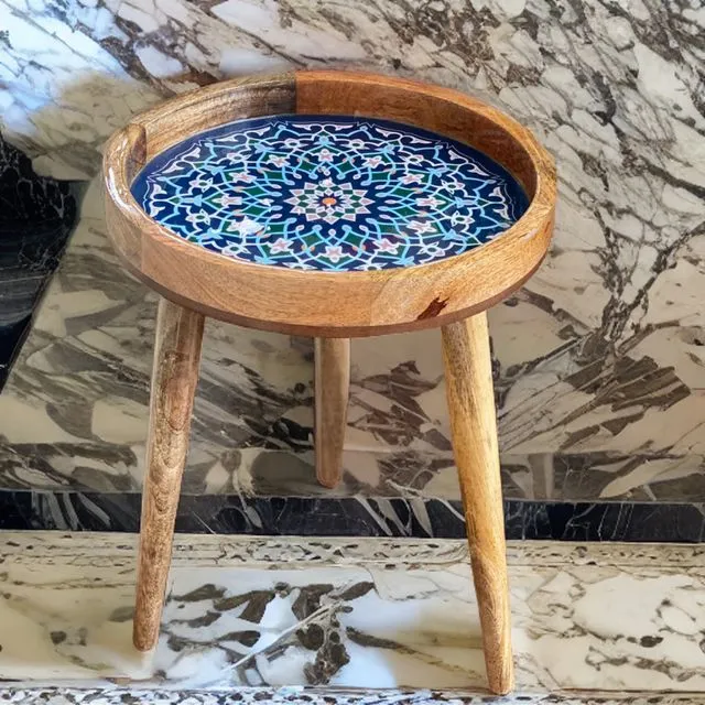 Elite Corner Table Tray - Marrakesh Blue